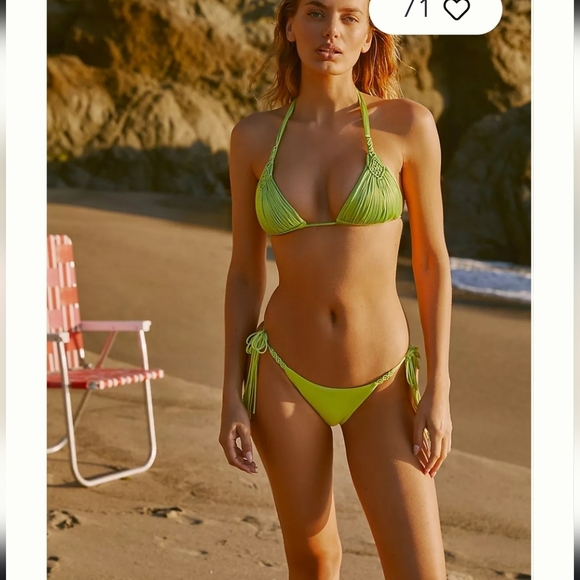 PQ Swim Mila Lime Bikini M Top/Large Bottom - Picture 4 of 13